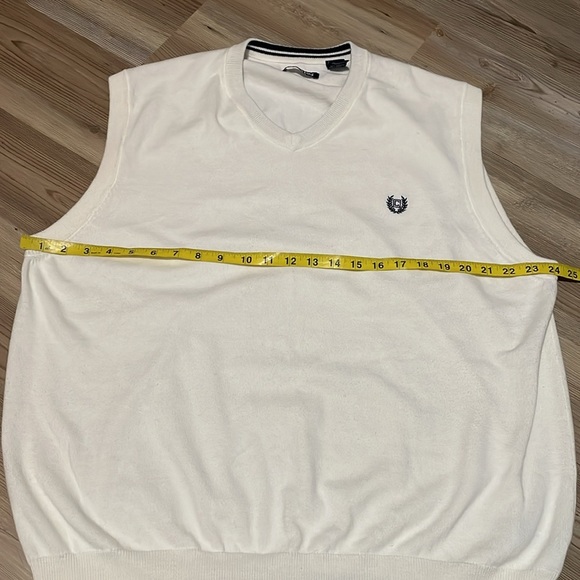 Chaps Cotton V-Neck Golf Vest Sweater Cream Mens XXL Classic Grand dad - Picture 5 of 11